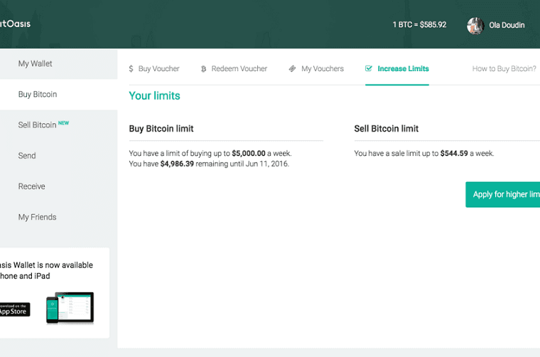 Buy and sell limits get increased on the BitOasis exchange