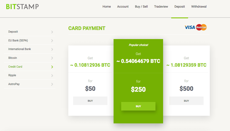 Instant bitcoin credit card purchases now available on Bitstamp in 28 EU countries