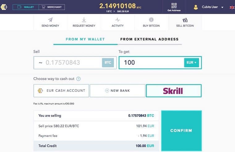 Cubits adds Skrill withdrawals to exchange platform