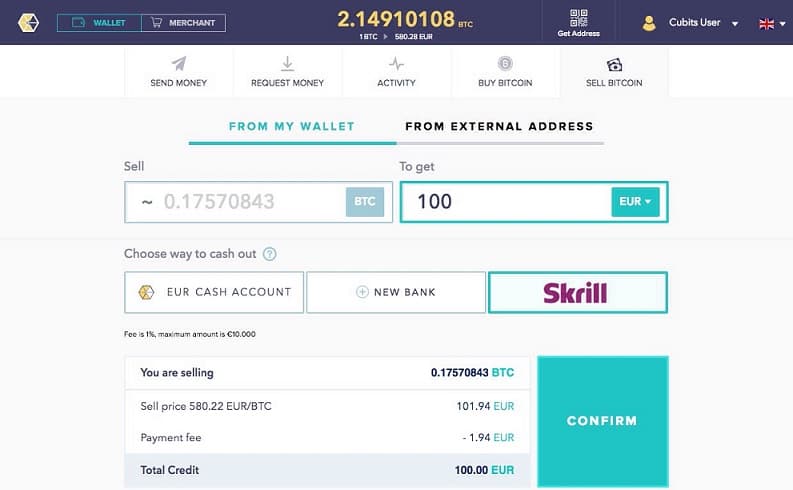 Cubits adds Skrill withdrawals to exchange platform