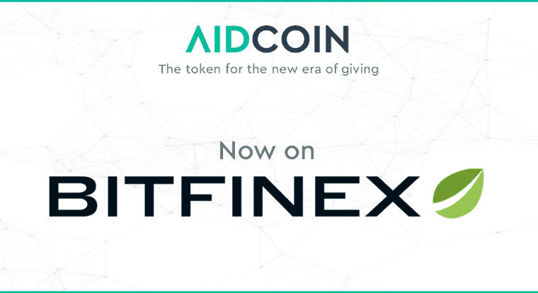 PR: AidCoin Sells out Its ICO in Minutes and Gets Listed on Bitfinex