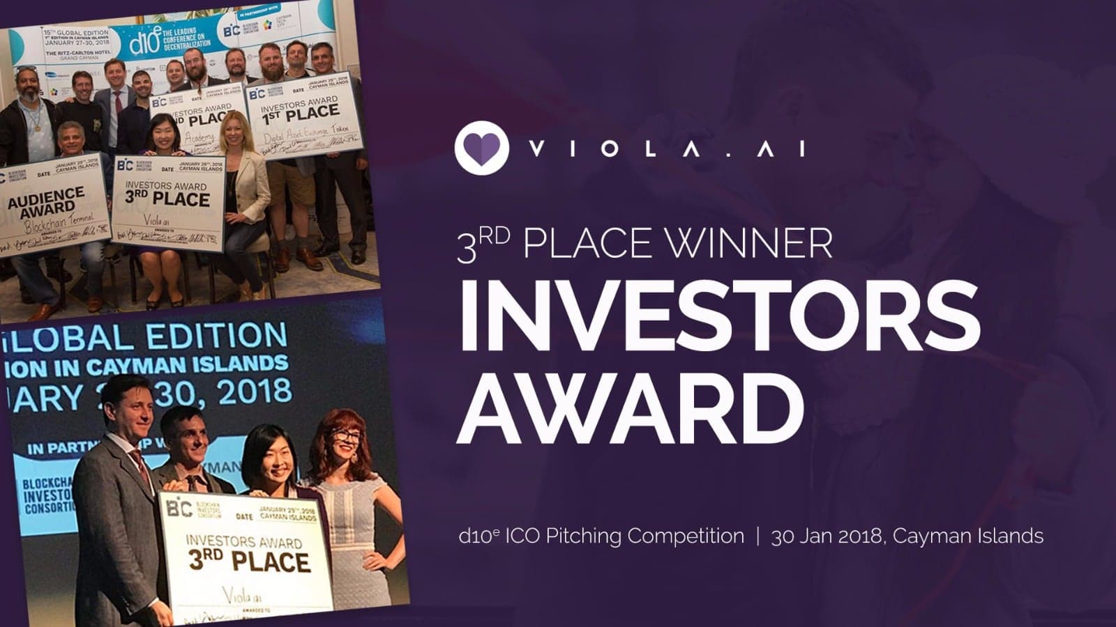 PR: Viola.Ai Wins Investor Award at d10e ICO Pitching Competition at Cayman Islands