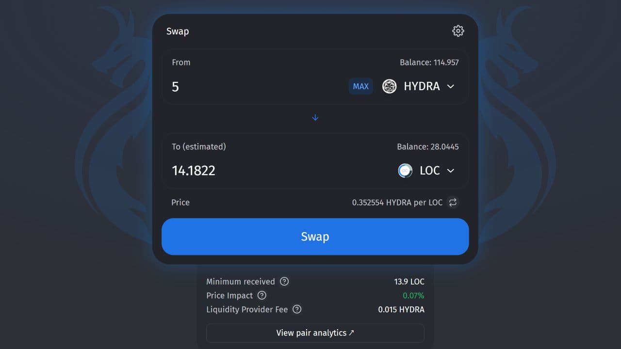 Hydra Chain Claims Its Spot by Launching a Native DEX