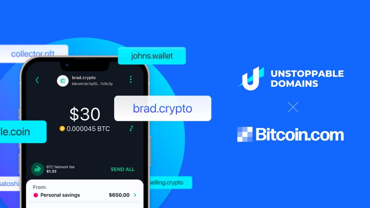 Bitcoin.com Simplifies Cryptocurrency Payments, Enhances Data Sovereignty With Unstoppable Domains Partnership