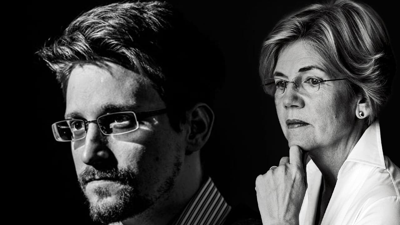 Snowden critica a Elizabeth Warren como 'Pro-Banquera,' afirma que ella 'se somete' ante el jefe de JPMorgan en el choque cripto