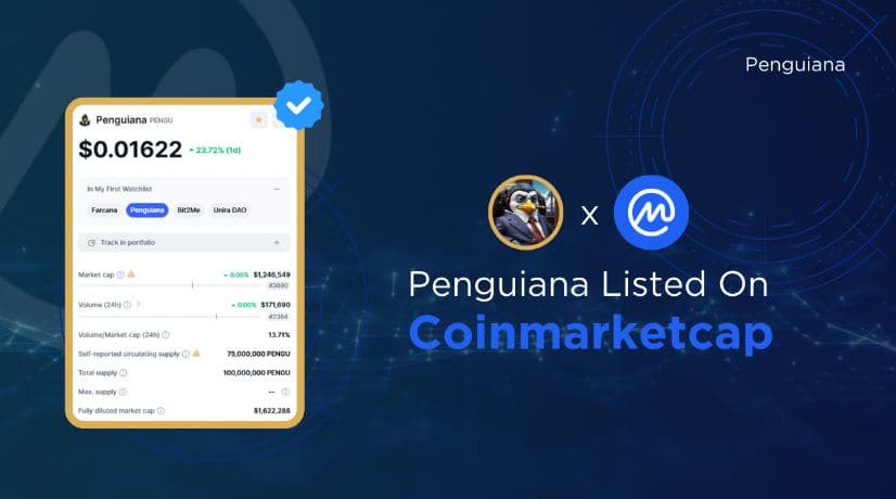 Penguiana's $PENGU Token Soars Following CoinMarketCap Listing, Preparing for Exciting GUIANA NFT Mint