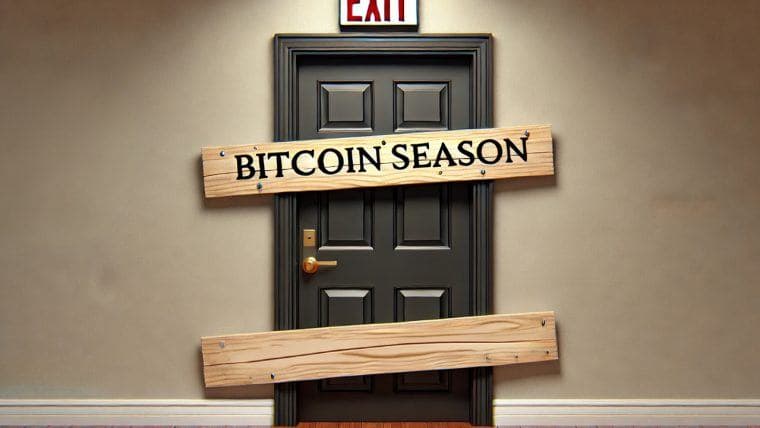 Bitcoin continua a dominare mentre il punteggio dell'Indice della Stagione delle Altcoin precipita