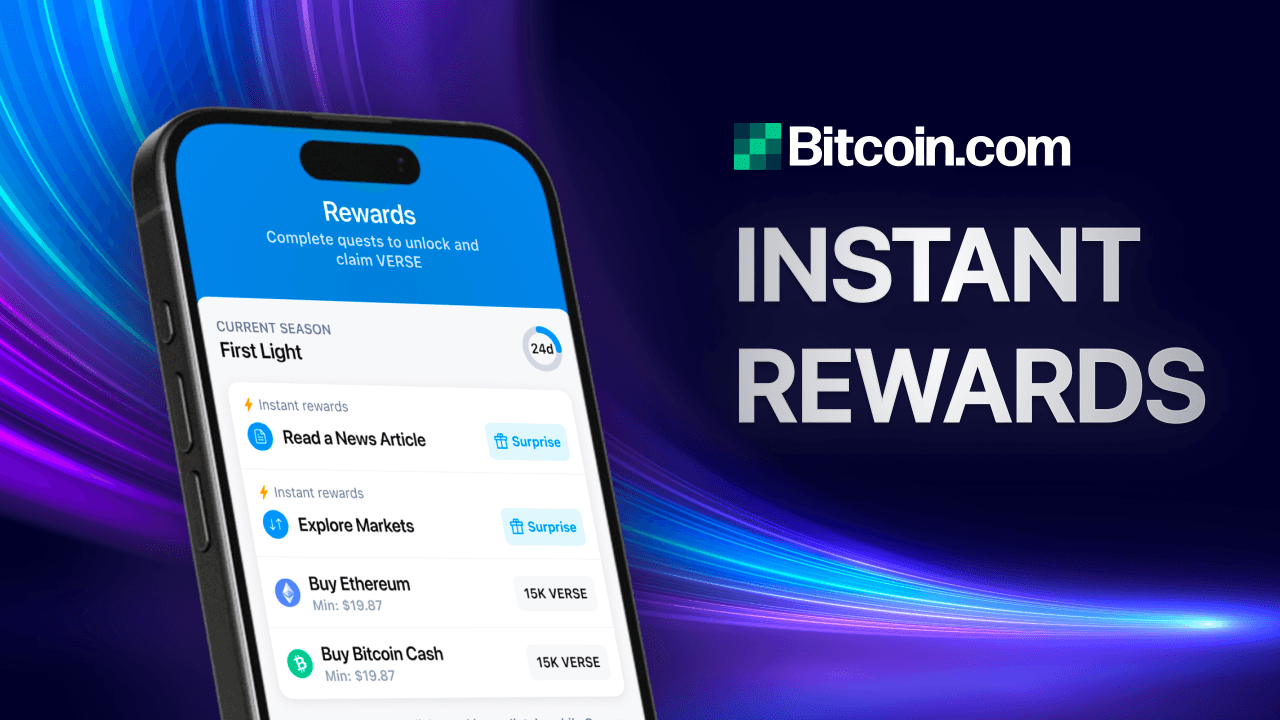 Bitcoin.com Wallet App Launches 'Instant Rewards' – Earn Crypto Instantly by Completing Simple Tasks