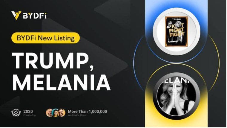 $TRUMP 和 $MELANIA 永续合约现已在 BYDFi 上线，提供 50 倍杠杆