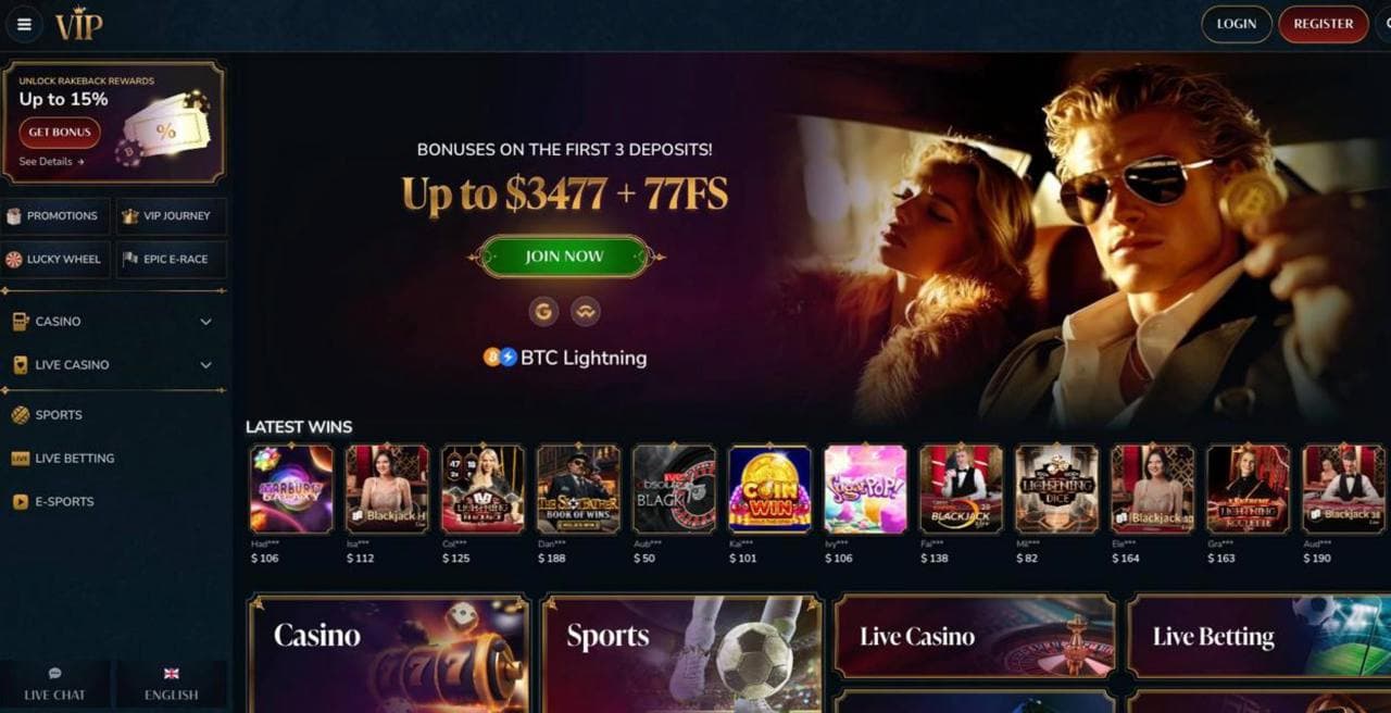 Crypto Devient Raffiné : Vipcasino Lance avec BTC Lightning, Remboursement Instantané et Plus