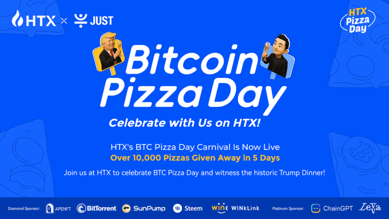 比特币披萨日遇上特朗普晚宴：HTX推出百万USDT奖励