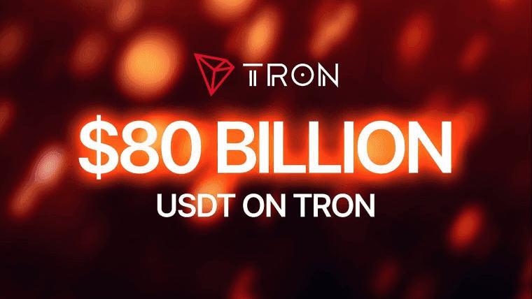 USDT on TRON Surpasses $80 Billion, Strengthening TRON’s Position as the Leading Stablecoin Network