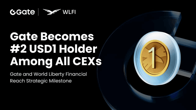 Gate和World Liberty Financial达成战略里程碑：Gate成为中心化交易所中第二大USD1持有者