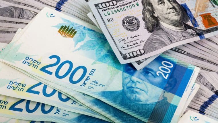 Shekel osiąga najwyższy poziom w ciągu 30 miesięcy względem dolara w związku z rozwojem sytuacji geopolitycznej