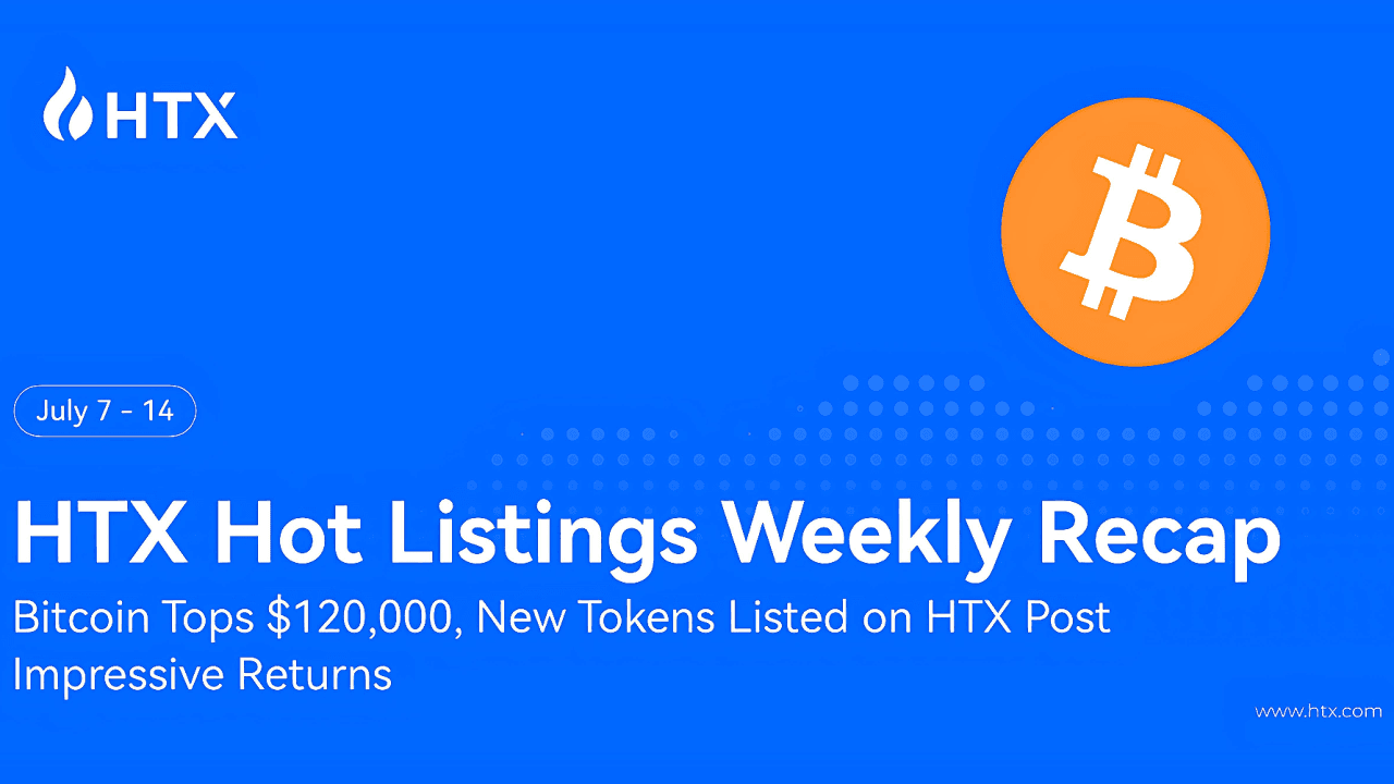 HTX 热门列表每周回顾（7月7日 - 14日）：比特币突破120,000美元，HTX新上架代币表现令人印象深刻