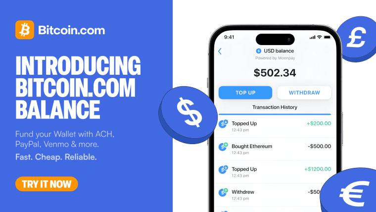 Bitcoin.com推出嵌入式余额解决方案，实现即时、低费用交易