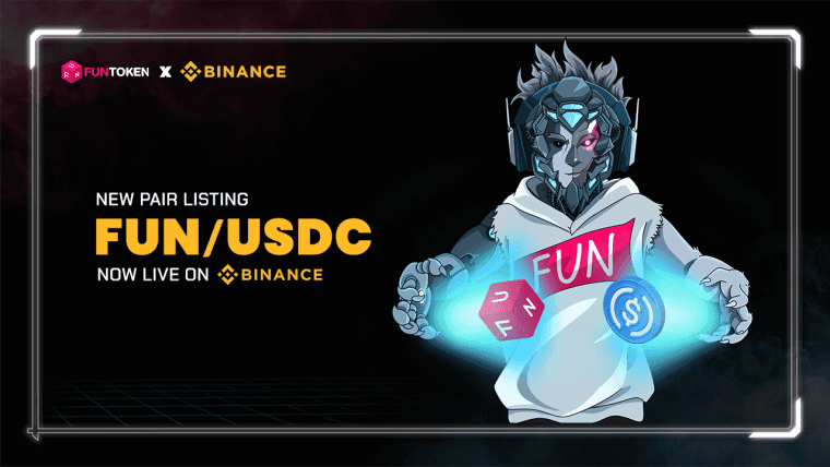 Binance 上线 FUN/USDC，FUNToken 加强全球交易基础设施
