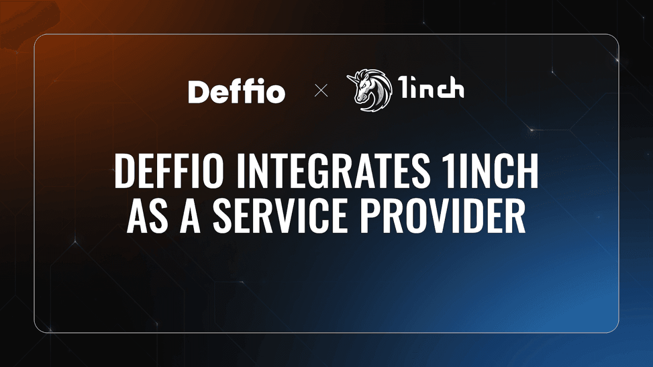 Deffio integrerar 1inch för att omdefiniera multikedjebyten och broupplevelse i icke-kustodiala plånböcker.