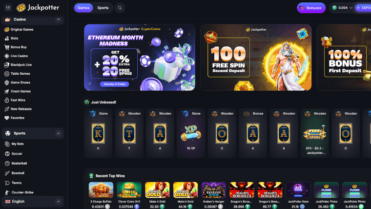 Jackpotter.com: Kripto Kasino Gdje Bonusi Preuzimaju Središnju Pozornicu