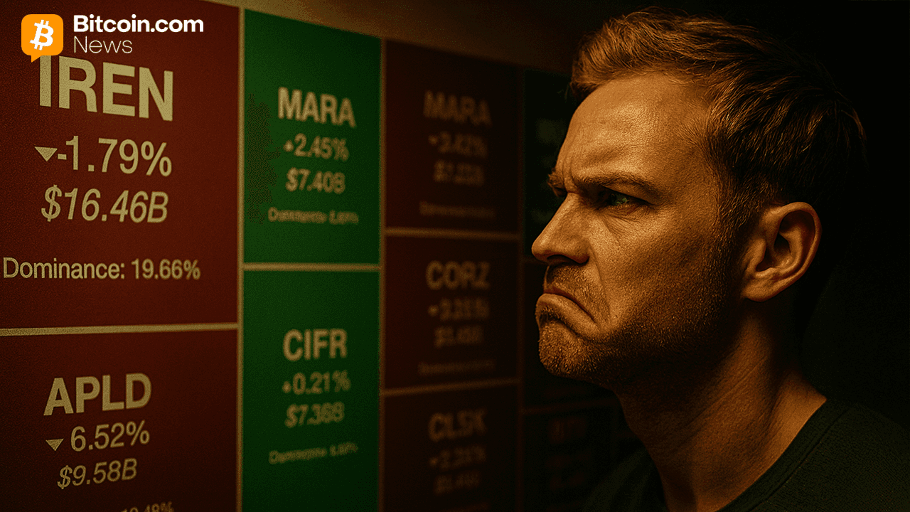 Bitcoin-mining- en treasurybedrijven haperen samen nu BTC met 4,6% op de week daalt