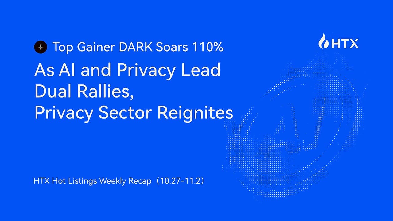 HTX Hot Listings Weekly Recap (Oct 27-Nov 2): Top Gainer DARK Soars 110%, as AI and Privacy Lead Dual Rallies