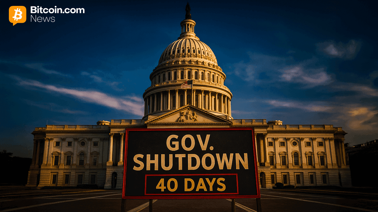 US Government Shutdown Hits Day 40 as Polymarket Traders Bet 60% on Mid-Novembro or Later