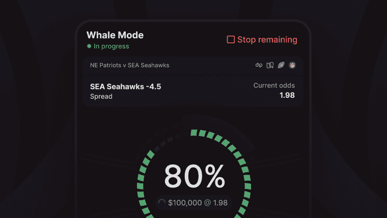 Cloudbet predstavuje režim Whale, prvý automatizovaný nástroj na stavbu pozície pre športové stávky svojho druhu.