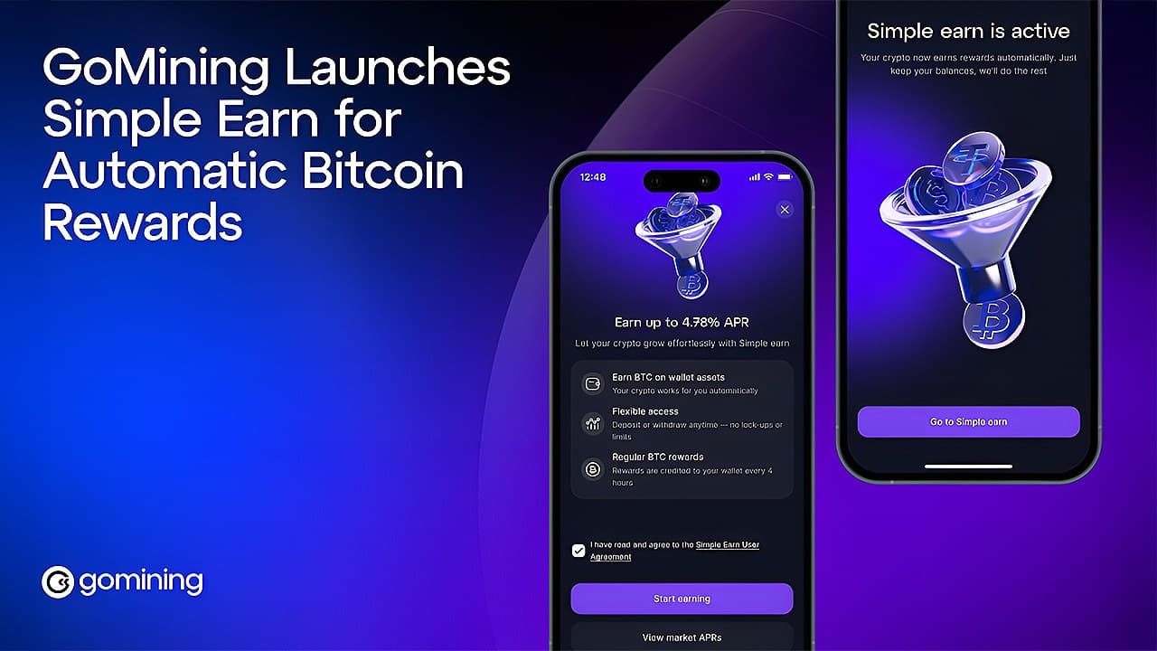 GoMining Simple Earn Enables Autonomous Bitcoin Yield Accrual via Single-Toggle Integration
