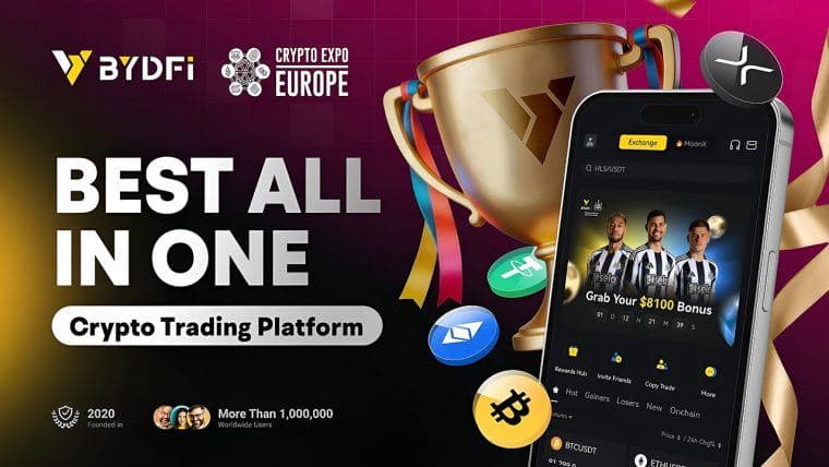 BYDFi imenovan za najboljšo vsestransko platformo za trgovanje s kriptovalutami na Crypto Expo Europe, s čimer nadaljuje zagon nagrad