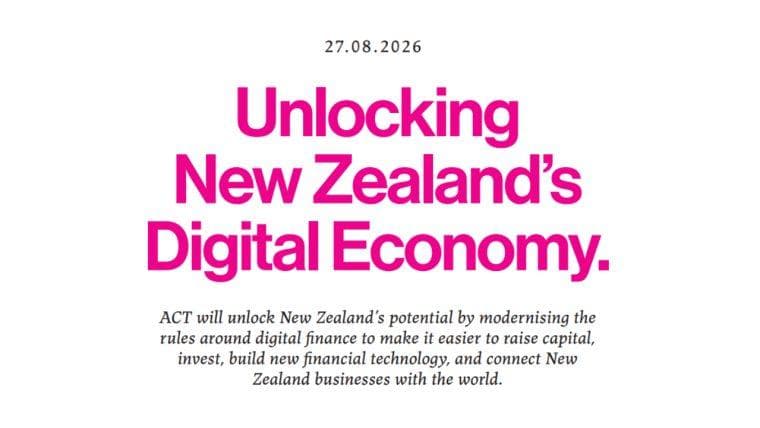 Det newzealandske ACT-parti foreslår at afskaffe kapitalgevinstskatten på kryptovaluta