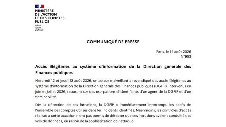 हैकर द्वारा 678,000 रिकॉर्ड चोरी करने के बाद फ्रांसीसी कर एजेंसी ने डेटा उल्लंघन की पुष्टि की।