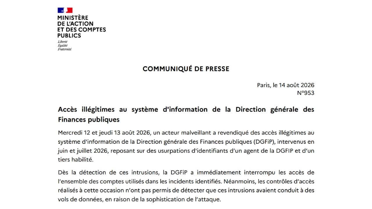 French Tax Agency Admits Data Breach as Hacker Steals 678k Records