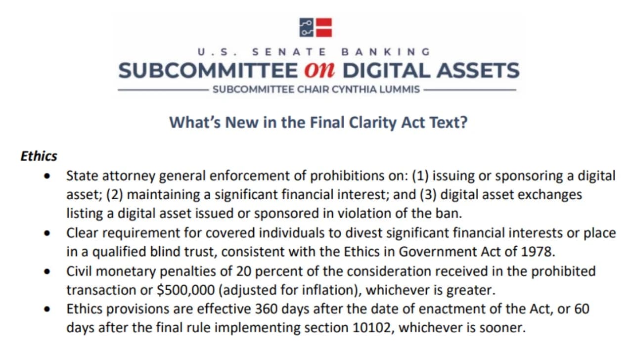 What's New in the Final CLARITY Act Ahead of the Senate Vote