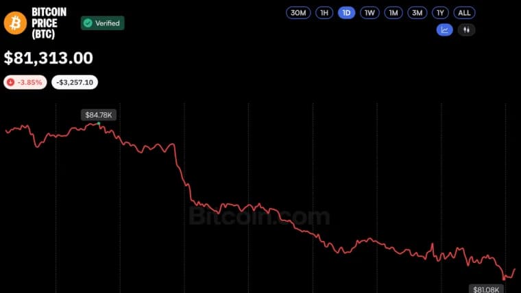 Bitcoin Price Plunges Below $81K Despite $1 Billion in ETF Inflows