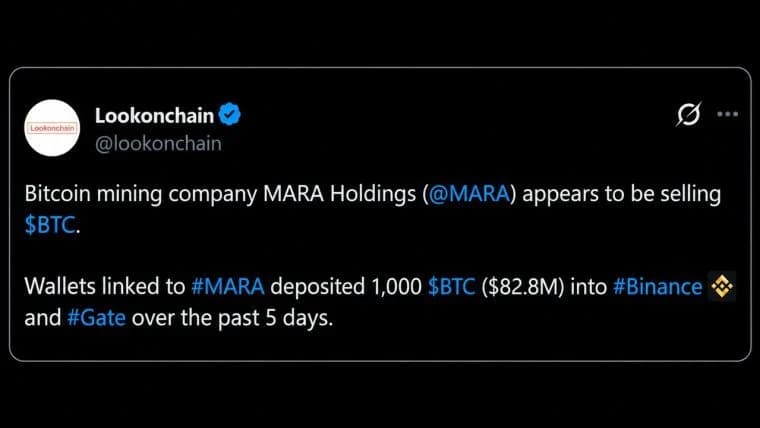 MARA Ships $83 Million in Bitcoin to Exchanges as Its Stock Sinks 45%