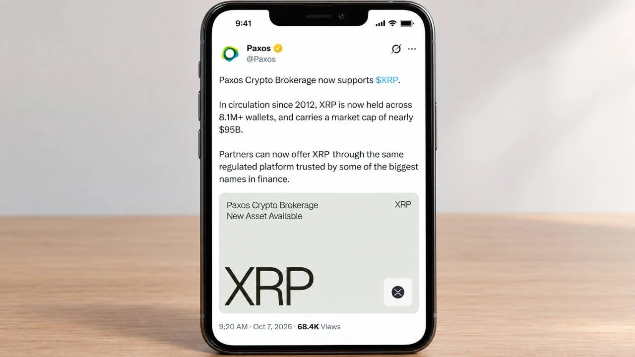 XRP Lands on Paxos, the Crypto Engine Behind PayPal, Venmo, and Schwab