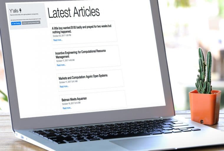 Y'alls Platform Allows Article Monetization Using Lightning Network Micropayments