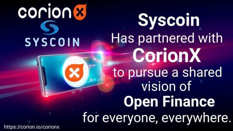 CorionX and Syscoin Join Hands to Drive Stablecoin Adoption, CorionX IEO Enters Third Round