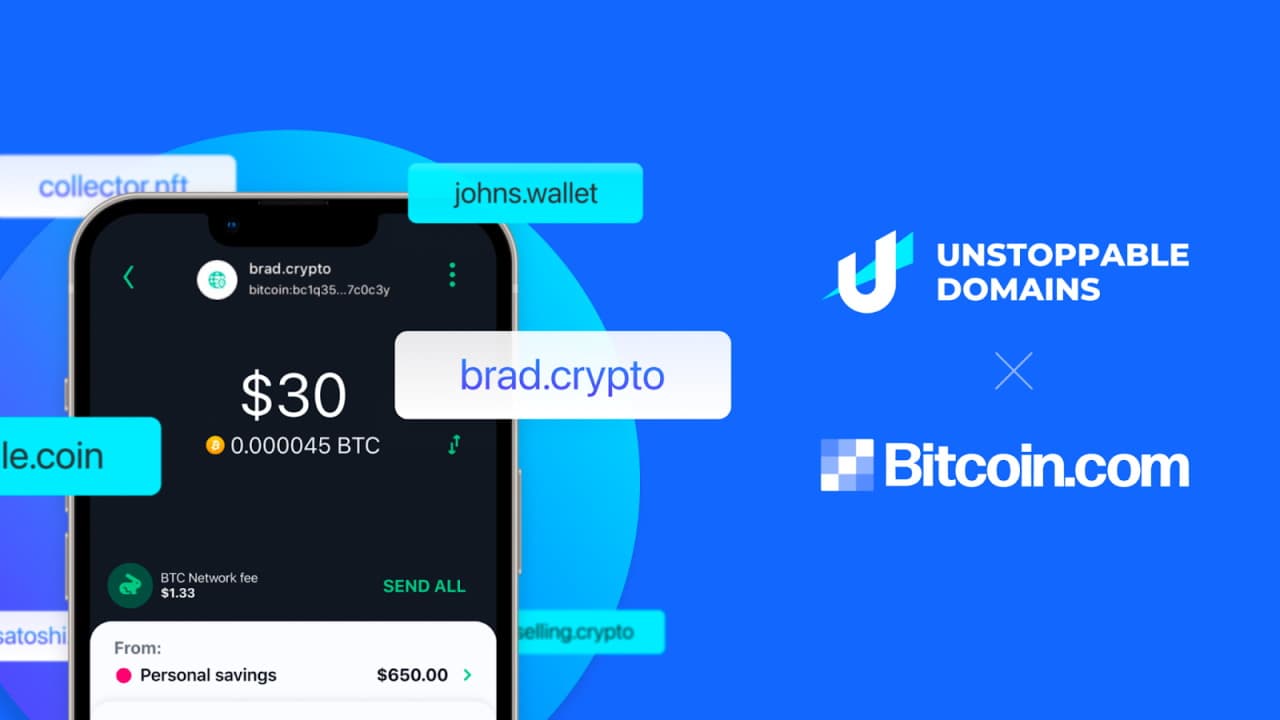 Bitcoin.com Simplifies Cryptocurrency Payments, Enhances Data Sovereignty With Unstoppable Domains Partnership