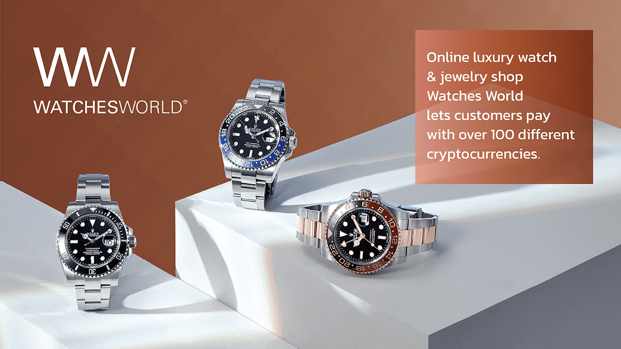 Online Luxury Watch and Jewelry Shop Watches World Lets Customers Pay With Over 100 Different Cryptocurrencies