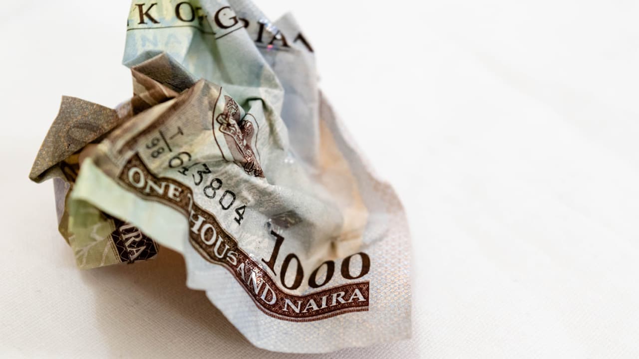 Nigerian Currency Plunges to New Low, Central Bank Says the Naira Is Undervalued