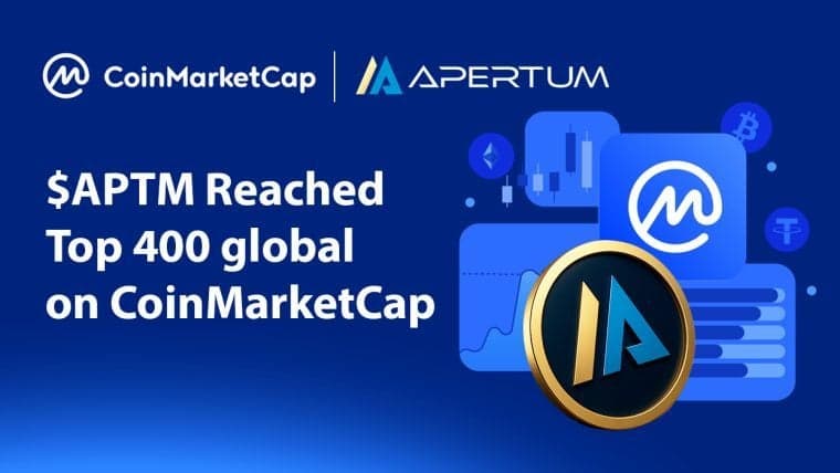 Apertum Coin $APTM har nått topp #400 globalt på CoinMarketCap