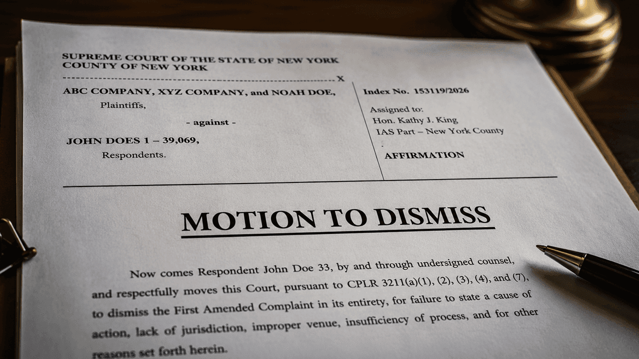 $293B Bitcoin 'Noah Doe' Lawsuit Faces Major Test After First Wallet Holder Files Motion to Dismiss