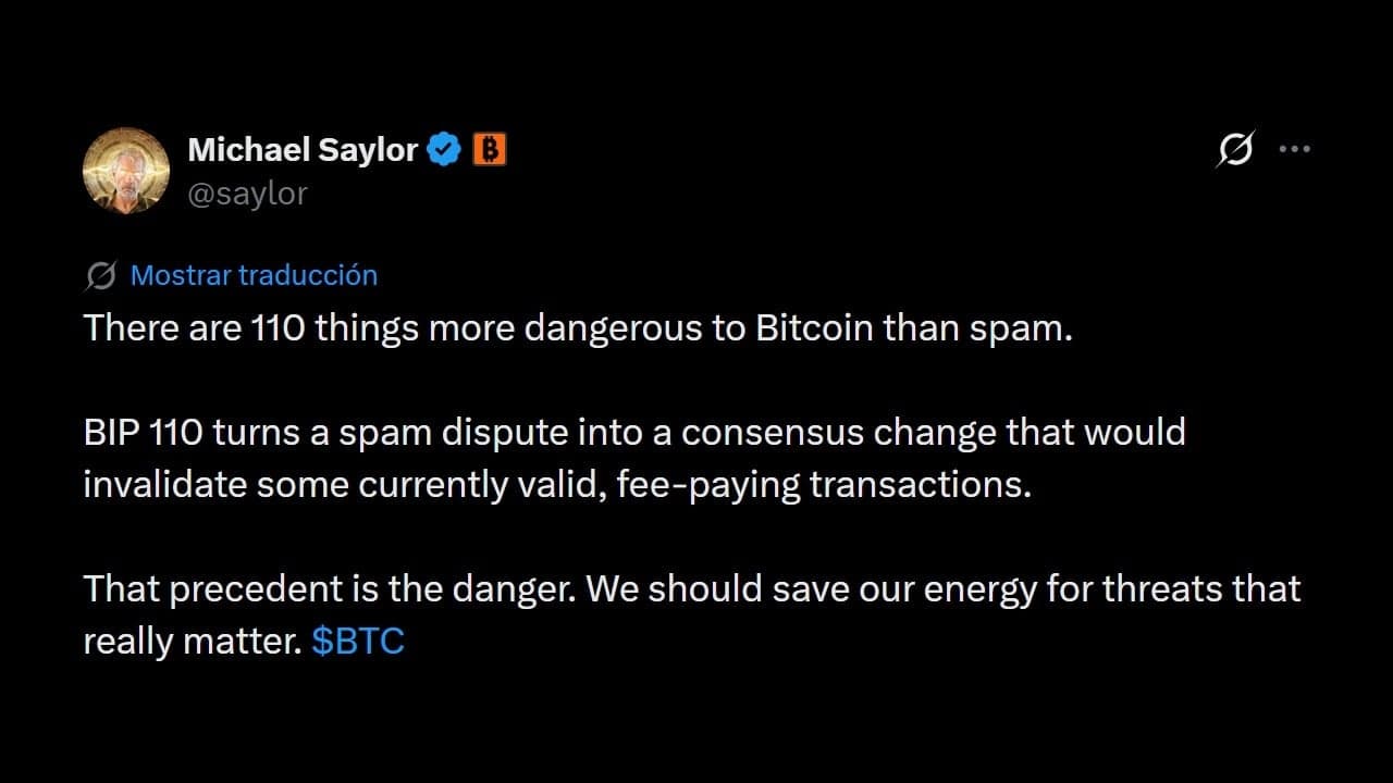 '110 Things More Dangerous': Michael Saylor Slams Bitcoin's Controversial Anti-Spam Fork