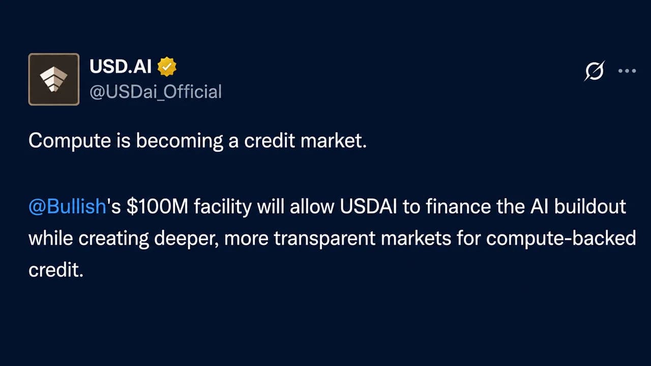 Bullish Makes $100M AI Credit Bet With GPUs Serving as Collateral
