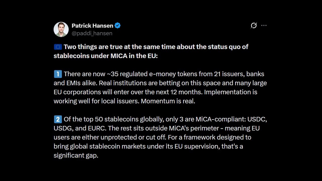 Circle Warns MiCA Rules Cut off EU Users From Top Stablecoins