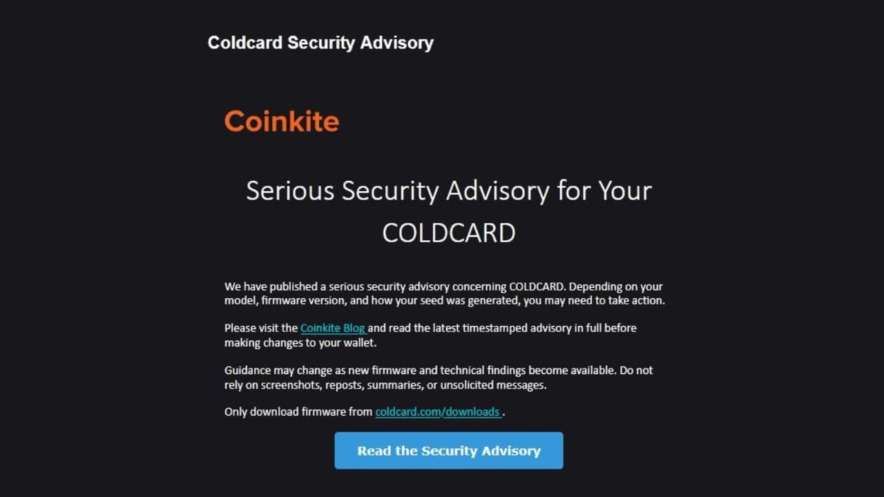 Coinkite under beskydning for at have opbevaret kundernes e-mails efter Coldcard-hacket på 88 mio. dollar