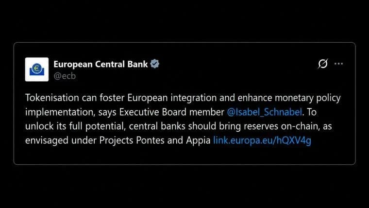 ECB's Schnabel Says Central Bank Money 'Must Go Onchain'