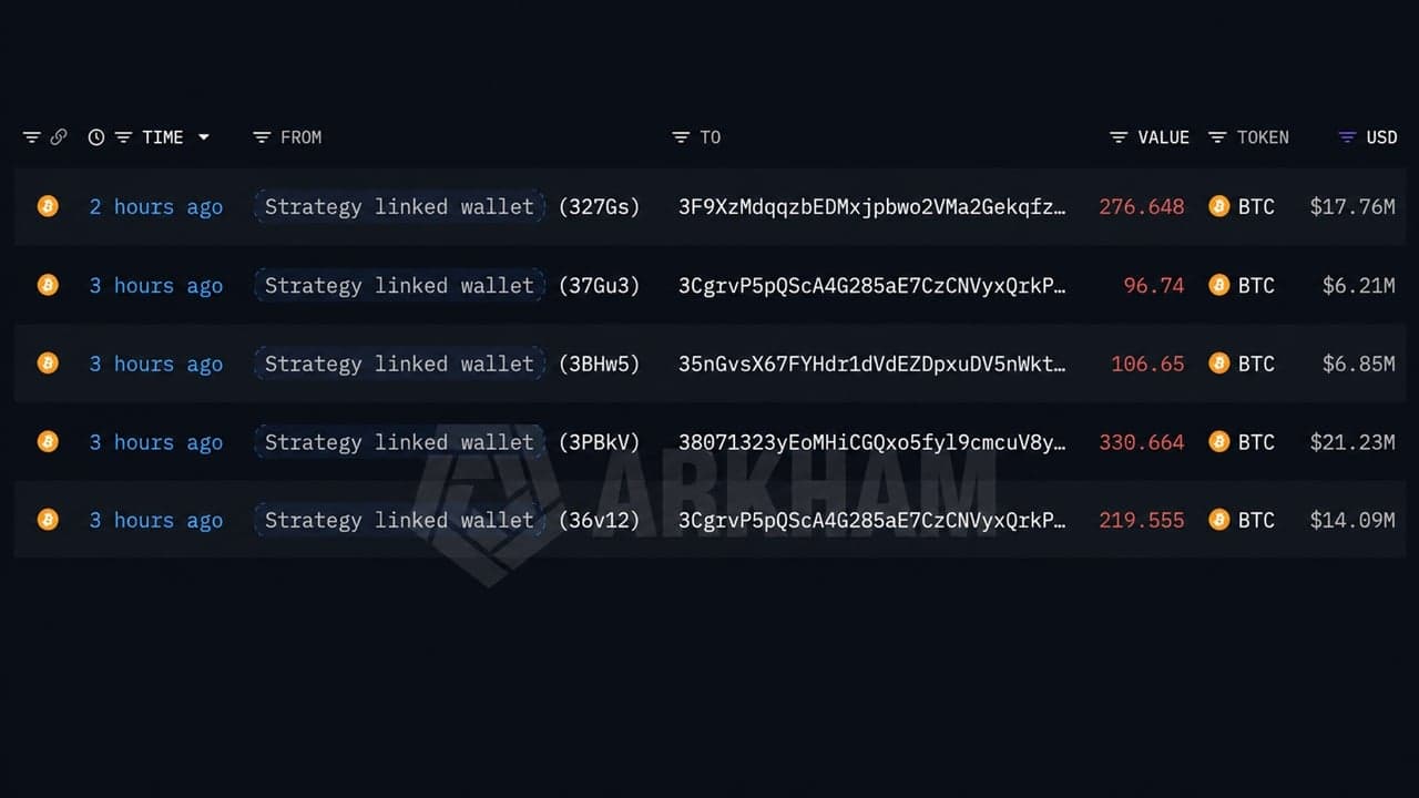 Lookonchain: Strategy-Linked Wallet Moves 1,030 BTC as Fourth Sale Looms