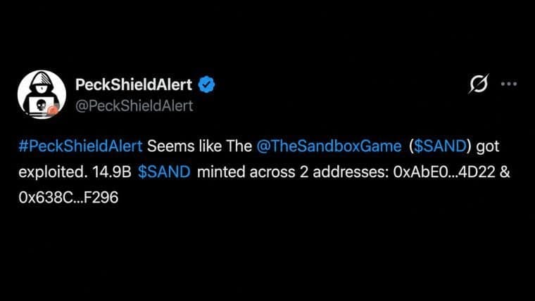 Sandbox Bridge Hack Mints 14.9B SAND While Coinbase Delists Futures